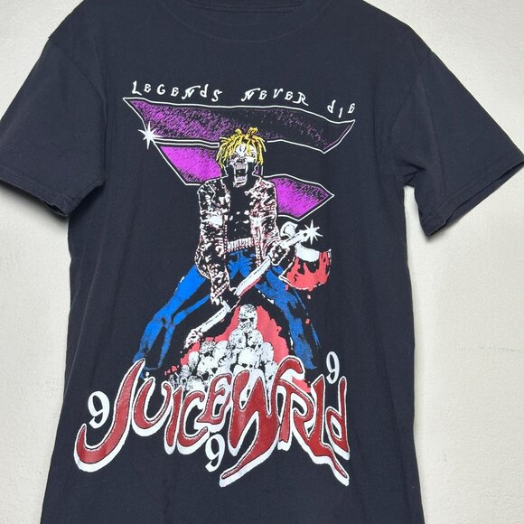 Y2K Juice Wrld Faze Merch Collab Punk Short Sleeve Casual Shirt Men M Black Rock - Picture 2 of 10